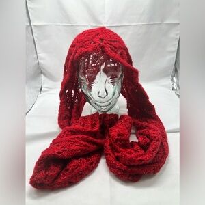 Handmade Red Crochet Scarf